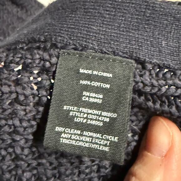 THEORY Fremont Ibisco Chunky Knit Open Front Cardigan Sweater Navy Lagenlook - Picture 8 of 8